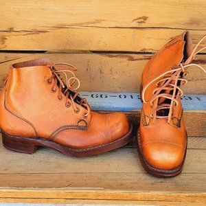 Vintage Australian 1940's Leather Lace-up Boots -Women's size 8- Festival Ready